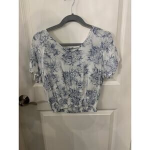 Floral Blouse with Tie Back